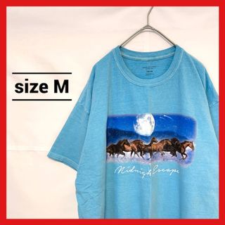 90s 古着 ノーブランド Tシャツ オーバーサイズ 馬 M (Tシャツ/カットソー(半袖/袖なし))