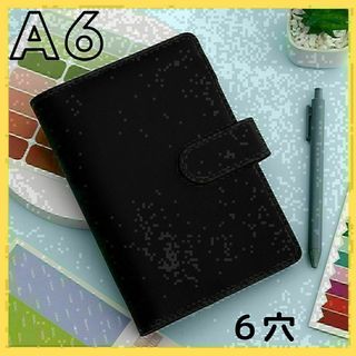 マカロン　A6 バインダー ブラック　黒　ファイル　トレカ　PU レザー(ファイル/バインダー)