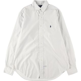 ラルフローレン(Ralph Lauren)の古着 ラルフローレン Ralph Lauren POLO by Ralph Lauren 長袖 コットンストライプシャツ メンズM /eaa443540(シャツ)