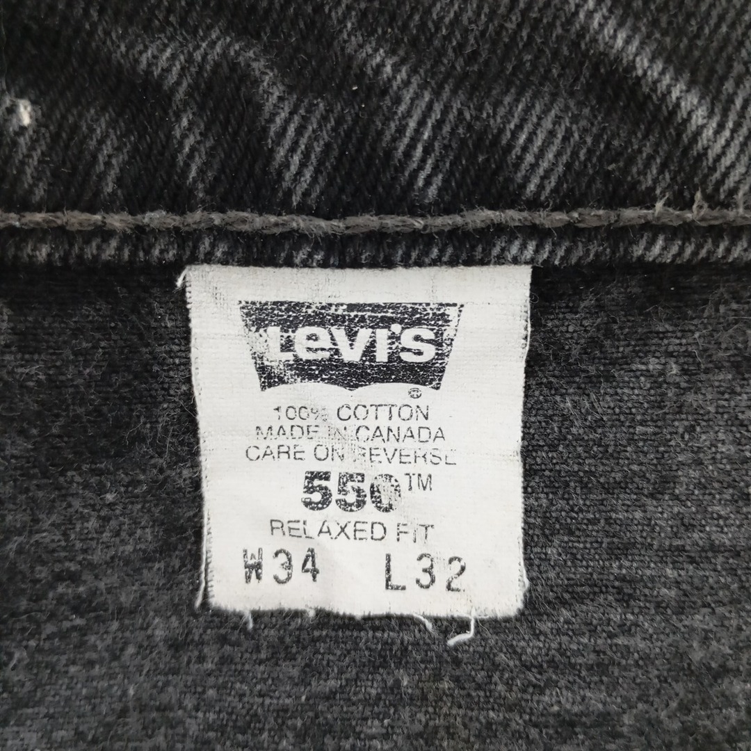 Levi's(リーバイス)の古着 90年代 リーバイス Levi's 550-0260 ブラックデニム テーパードデニムパンツ カナダ製 メンズw34 ヴィンテージ /eaa400636 メンズのパンツ(デニム/ジーンズ)の商品写真