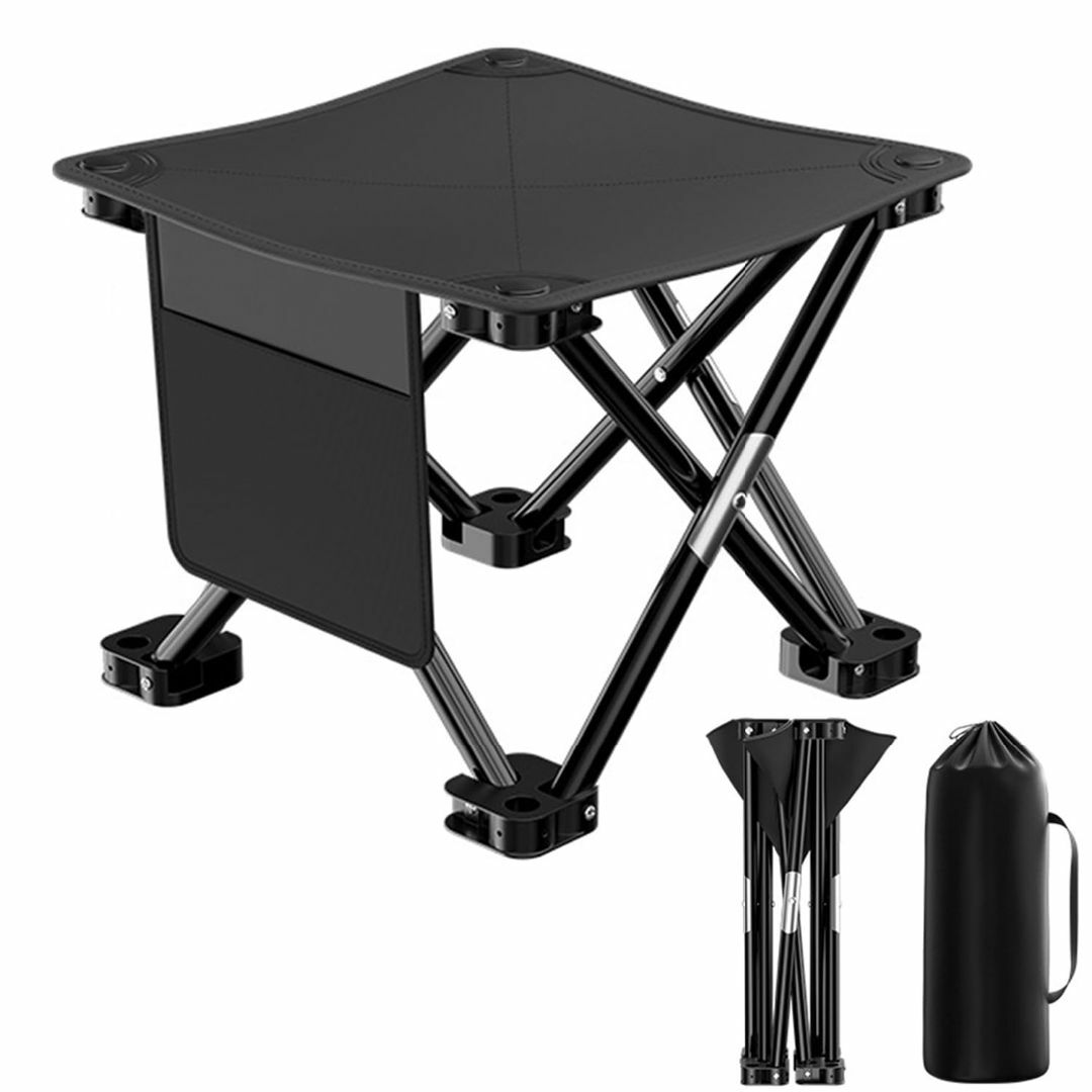 【色: ブラック】アウトドアチェア 1秒瞬間収納 折りたたみ椅子 超軽量 コンパ スポーツ/アウトドアのアウトドア(テーブル/チェア)の商品写真