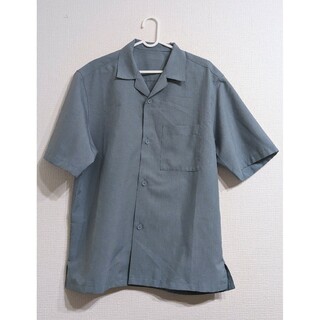 GU - 半袖 五分袖 シャツ GU ブルーグレー オープンカラー