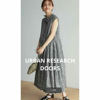 URBAN RESEARCH DOORS - アーバンリサーチドアーズ　チェック柄ウエストサイドタックワンピース