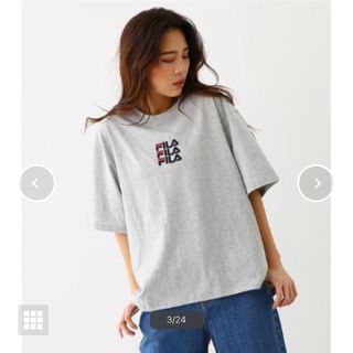 ロデオクラウンズ　FILAxPEAC Tシャツ　半袖　Tシャツ　グレー