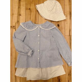 ザラキッズ(ZARA KIDS)のzara baby ꕤ テクスチャーレーストリムシャツ(ブラウス)