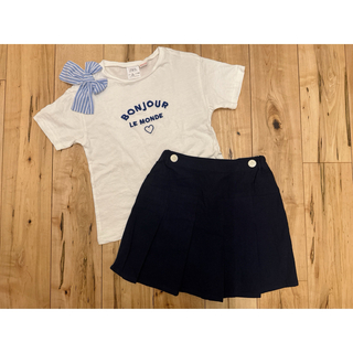 ザラキッズ(ZARA KIDS)のzara baby ꕤ moujonjon Tシャツ×スカート風ショートパンツ(Tシャツ/カットソー)