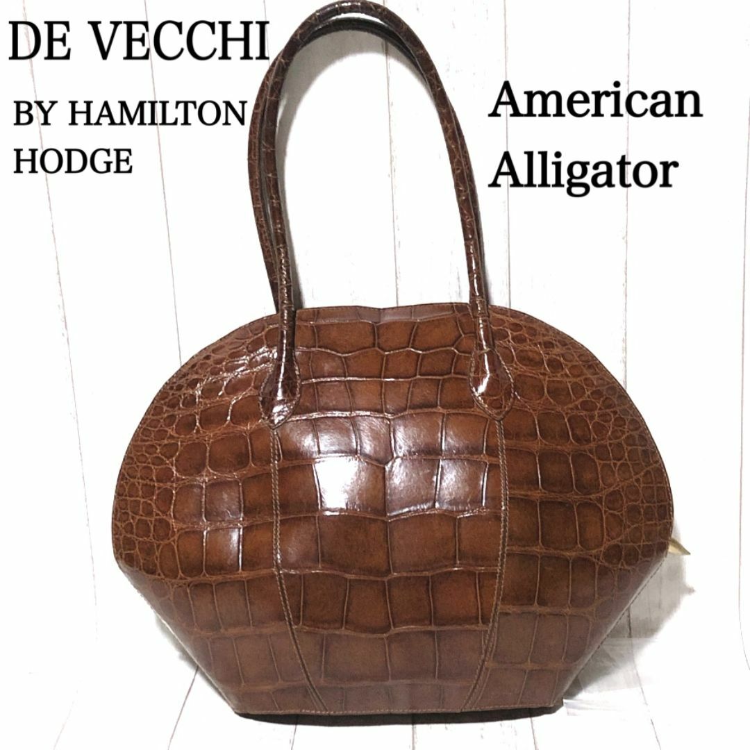 De Vecchi ワニ革 レザートートバッグ デヴェッキ アメリカアリゲーター