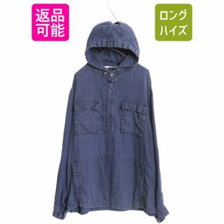 00s トミーヒルフィガー 100% リネン パーカー ジャケット メンズ XL 古着 00年代 オールド TOMMY HILFIGER フード プルオーバー ブルゾン(ブルゾン)