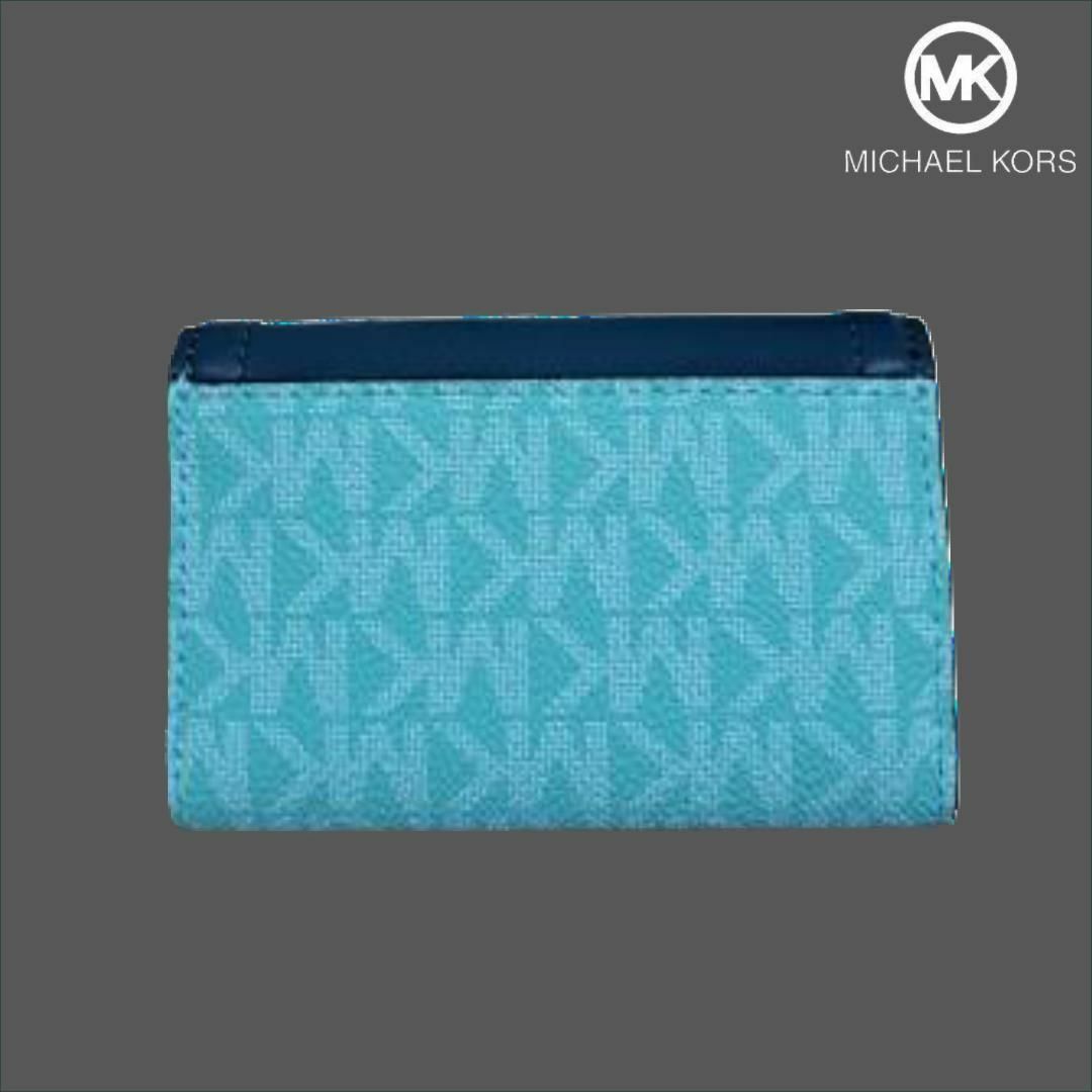 MICHAEL KORS FULTON MKシグネチャー キーケース ブルー MICHAEL KORS FULTON MKシグネチャー キーケース ブルー