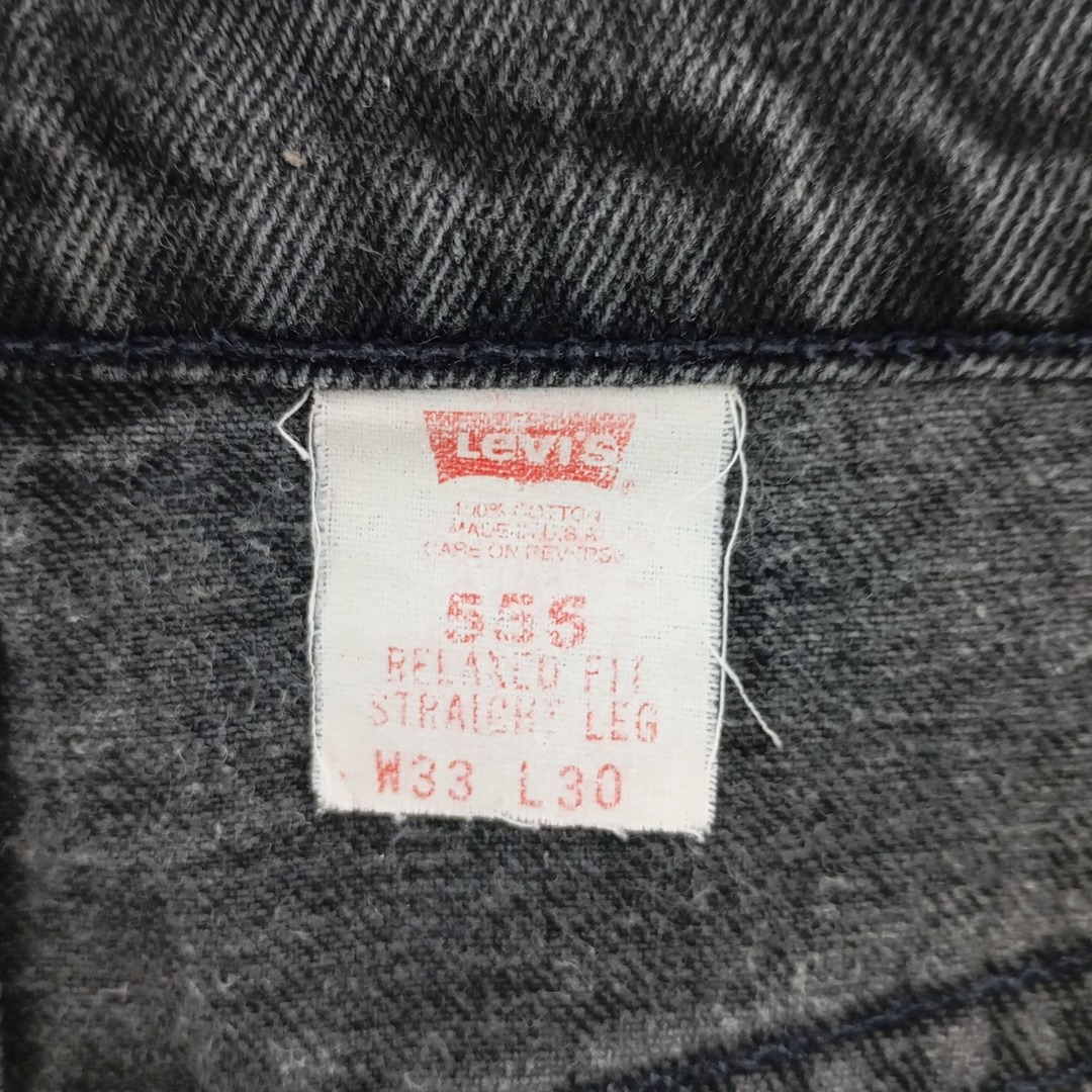 Levi's(リーバイス)の古着 90年代 リーバイス Levi's 555 RELAXED FIT STRAIGHT LEG ブラックデニム テーパードデニムパンツ USA製 メンズw33 ヴィンテージ /eaa400583 メンズのパンツ(デニム/ジーンズ)の商品写真