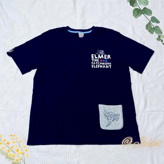 Tシャツ エルマー 紺 ネイビー 可愛い(Tシャツ(半袖/袖なし))