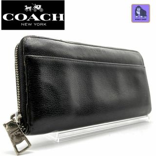 コーチ(COACH)のコーチ　ラウンドファスナー　長財布　ブラック　レザー　F74997(財布)