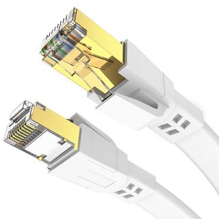 LANケーブル 5m Cat 8標準 有線ケーブル(ホワイト）(PC周辺機器)