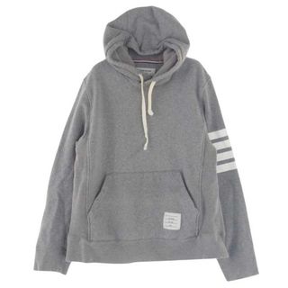 トムブラウン(THOM BROWNE)のTHOM BROWNE トムブラウン パーカー 01113C6002 4BAR HOODIE 4ライン プルオーバー パーカー フーディ グレー系 1【中古】(パーカー)