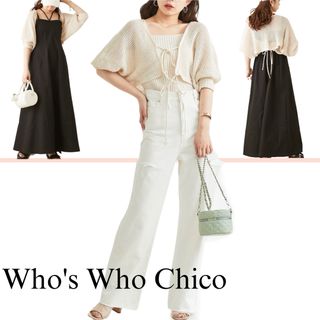 who's who Chico - Chico  メッシュボレロカーディガン+リブキャミSET