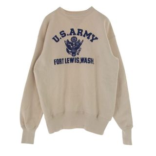 WAREHOUSE ウエアハウス スウェット U.S.ARMY フロッキー プリント スウェット オフホワイト系 42【中古】