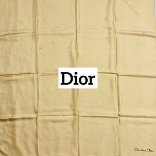 クリスチャンディオール(Christian Dior)の★Christian Dior★ スカーフ 無地 ロゴ シルク ベージュ(バンダナ/スカーフ)