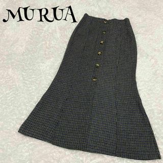 ムルーア(MURUA)のMURUA ムルーア ☆ チェックマーメイドスカート ロングスカート 千鳥柄(ロングスカート)