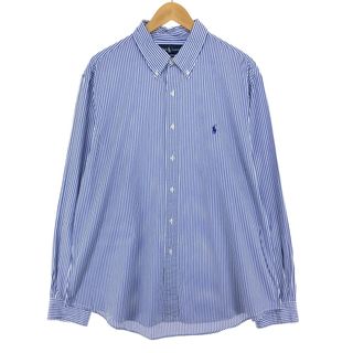 ラルフローレン(Ralph Lauren)の古着 ラルフローレン Ralph Lauren CUSTOM FIT 長袖 ボタンダウンストライプシャツ メンズXXL /eaa443142(シャツ)