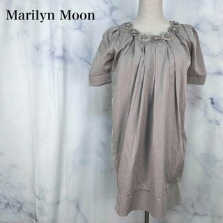 マリリンムーン(MARILYN MOON)の★【新品・タグ付】マリリンムーン　ビジュー　ワンピース　チュニック　カットソー(チュニック)