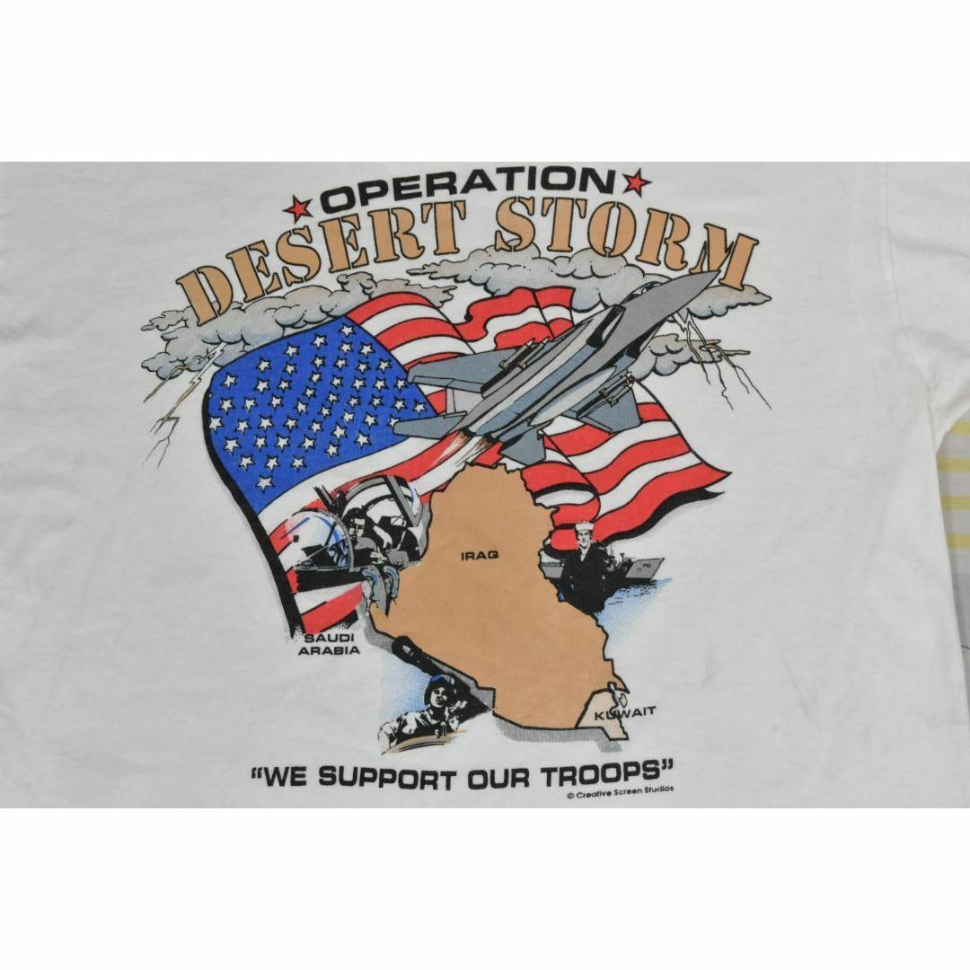 MILITARY(ミリタリー)の湾岸戦争 90’ｓ Tシャツ t14403 USA製 シングルステッチ 砂漠の嵐 メンズのトップス(Tシャツ/カットソー(半袖/袖なし))の商品写真