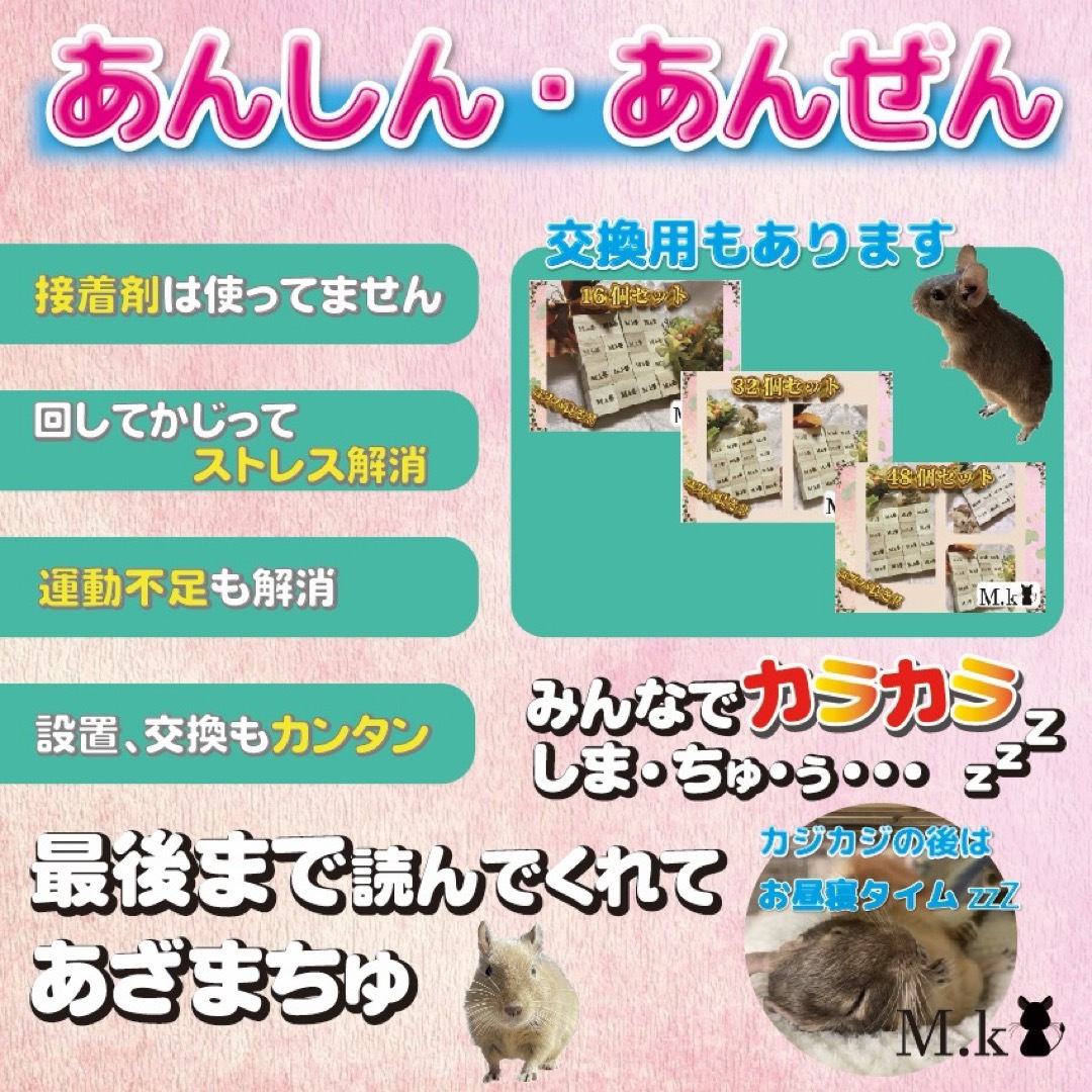 カラカラキューブ【2個ver】デグー　チンチラ　おもちゃ その他のペット用品(小動物)の商品写真