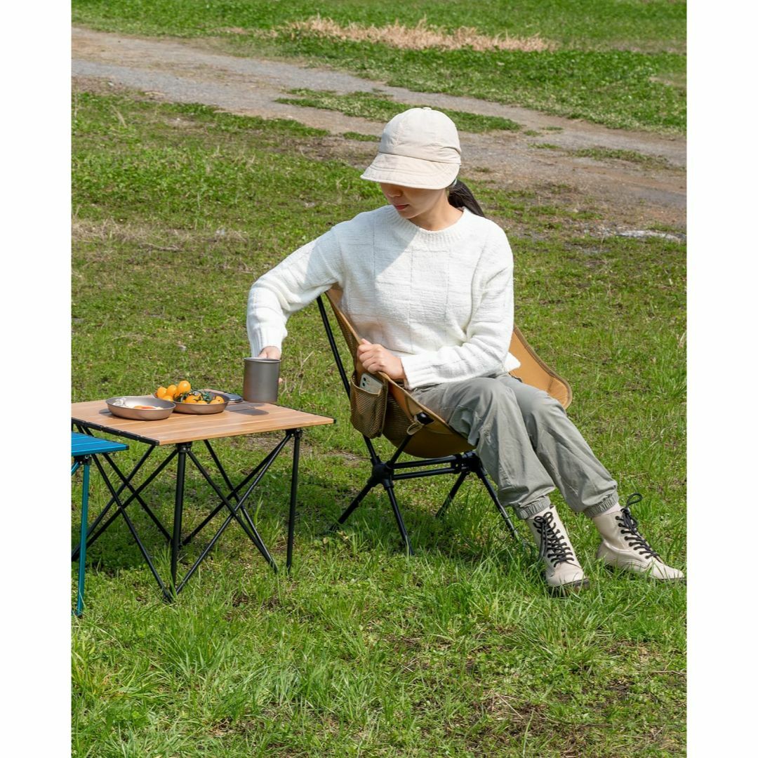 【色: ブラウン】iClimb アウトドア 椅子 チェア 超軽量 折りたたみ 携 スポーツ/アウトドアのアウトドア(テーブル/チェア)の商品写真
