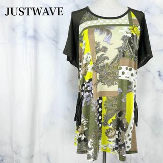 ★【新品・タグ付】justwave デザインプリントチュニック　ワンピース(チュニック)