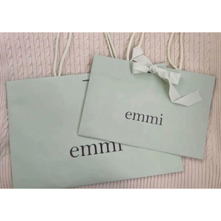 【まとめ売り】emmi エミ　ショップ袋　ショッパー　紙袋　リボン