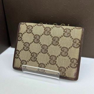 グッチ(Gucci)の【美品】グッチ 04009 3661 カードケース 名刺入れ レザー×キャンバス(名刺入れ/定期入れ)