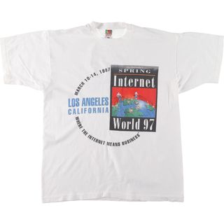 フルーツオブザルーム(FRUIT OF THE LOOM)の古着 90年代 フルーツオブザルーム FRUIT OF THE LOOM MECKLERMEDIA メクラーメディア プリントTシャツ USA製 メンズXL ヴィンテージ /eaa442883(Tシャツ/カットソー(半袖/袖なし))