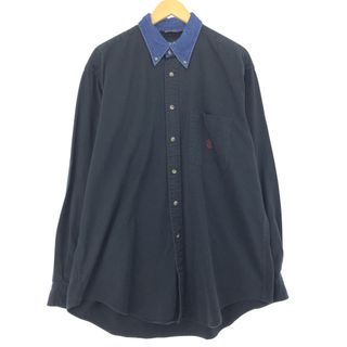 ノーティカ(NAUTICA)の古着 90年代 ノーティカ NAUTICA  デニム襟 長袖 ボタンダウンシャツ USA製 メンズL ヴィンテージ /eaa443168(シャツ)