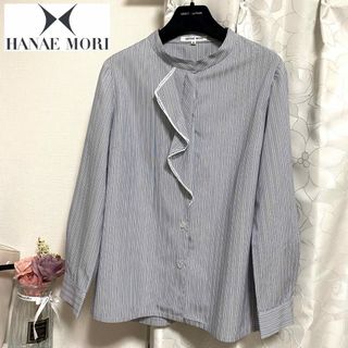 HANAE MORI - 美品 ハナエモリ フリルストライプブラウス 40