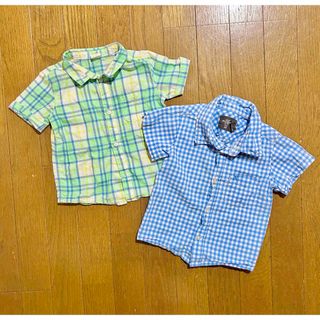 エイチアンドエム(H&M)のH&M 半袖シャツ　80㎝　男の子　夏　2枚セット　チェック柄(シャツ/カットソー)