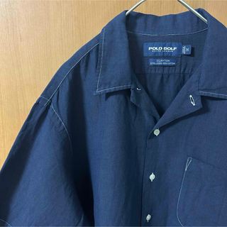 ポロラルフローレン(POLO RALPH LAUREN)の【美品・希少】90s ラルフローレン ゴルフ オープンカラーシャツ リネンシャツ(シャツ)