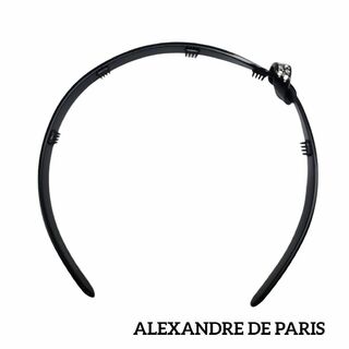 アレクサンドルドゥパリ(Alexandre de Paris)のALEXANDRE DE PARIS  カチューシャ ラインストーン付 ブラック(カチューシャ)