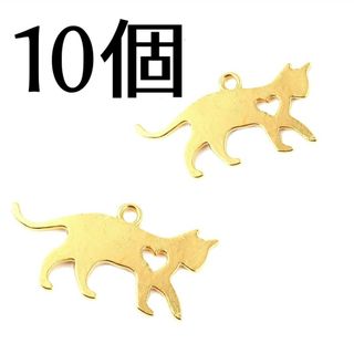 ②　パーツ　猫　ハンドメイド　チャーム　ゴールド　シルバー(各種パーツ)