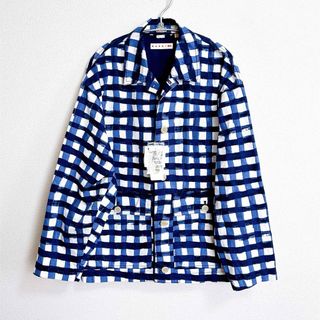 ユニクロ(UNIQLO)の【 ユニクロ × MARNI 】　新品　チェック　白　青　テーラード　ジャケット(テーラードジャケット)