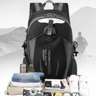 登山リュック 大容量 リュックサック アウトドア 40L ブラック バックパック(登山用品)