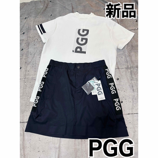 パーリーゲイツ(PEARLY GATES)のパーリーゲイツ　PGG スカート　新品　サイズ１　ネイビー(ウエア)