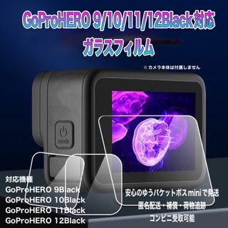 GoPro - 送料無料　GoProHERO 9/10/11/12Black対応　ガラスフィルム