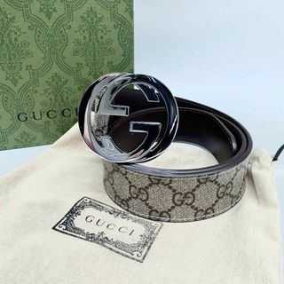 Gucci - 【未使用級美品・付属品完備✨】グッチ　インターロッキング　シマ　GG柄　ベルト