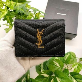 Saint Laurent - サンローラン　折り財布　モノグラムウォレット　カサンドラ　ブラック