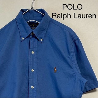 ラルフローレン(Ralph Lauren)の古着 90s POLO Ralph Lauren 半袖 BDシャツ ブルー(シャツ)