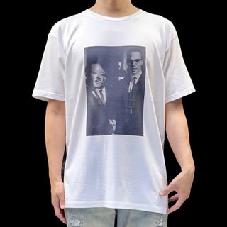 新品 マルコムX キング牧師 アメリカ 黒人指導者 1964年 対面 Tシャツ(Tシャツ/カットソー(半袖/袖なし))