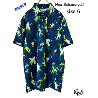 ニューバランスゴルフ(new balance golf)の試着のみ美品！ニューバランス　ゴルフ　ポロシャツ　メンズ6  総柄シャツ(ウエア)