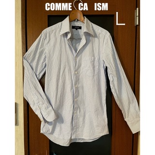 コムサイズム(COMME CA ISM)のワイシャツ　長袖　コムサイズム　ストライプ　襟補強入り　メンズ(シャツ)