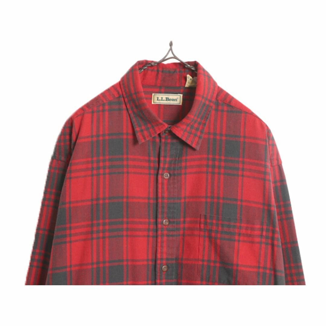 【メール便不可】 L.L.Bean 長袖 フランネル チェック エルエルビーン 80s - 男性用