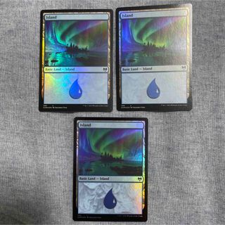 マジックザギャザリング(マジック：ザ・ギャザリング)の【FOIL】KHM 島395 3枚　日本語　カルドハイム 基本土地  MTG(シングルカード)