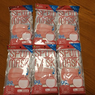 新品 スパンレース不織布マスク ピンク 個別包装 ７枚入x6袋セット 匿名配送
